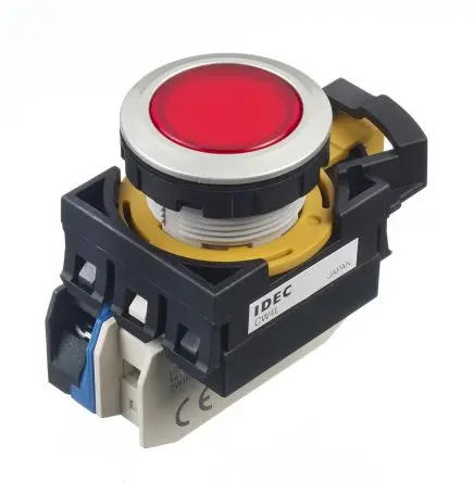 Produktfoto 1 von Idec CW Druckschalter Rot Beleuchtet wartungsfrei Panel Ø 22 mm, SPST / 10A, IP65