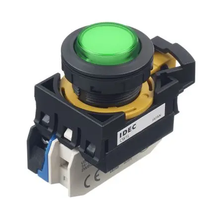 Produktfoto 1 von Idec CW Druckschalter Grün Beleuchtet wartungsfrei Panel Ø 22 mm, SPST / 10A, IP65