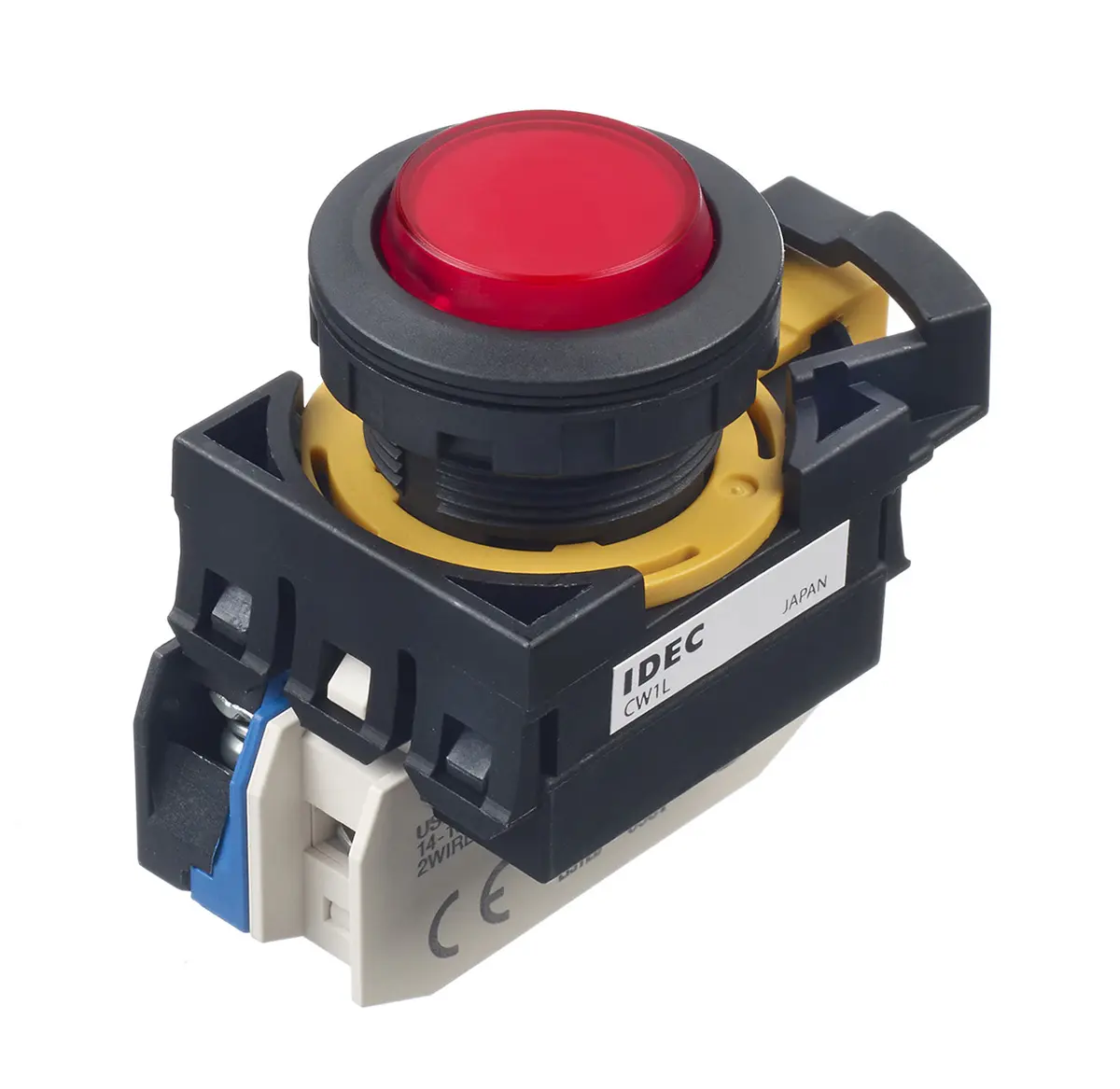 Produktfoto 1 von Idec CW Druckschalter Rot Beleuchtet wartungsfrei Panel Ø 22 mm, SPST / 10 A, IP65