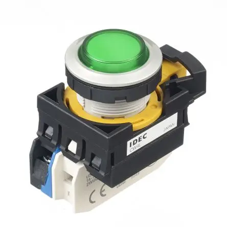 Produktfoto 1 von Idec CW Druckschalter Grün Beleuchtet wartungsfrei Panel Ø 22 mm, SPST / 10A, IP65