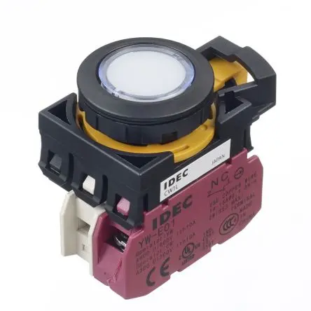 Produktfoto 1 von Idec CW Druckschalter Weiß Beleuchtet Tastend Panel Ø 22 mm, SPST / 10A, IP65