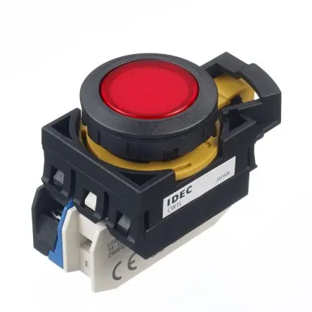 Produktfoto 1 von Idec CW Druckschalter Rot Beleuchtet Tastend Panel Ø 22 mm, SPST / 10A, IP65