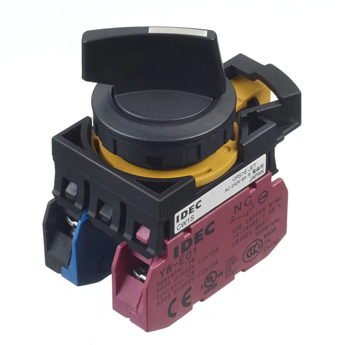 Produktfoto 1 von CW Wahlschalter 2-Stufen Hebel 22 mm IP40, 1-poliger Umschalter Wurfwinkel 90 °