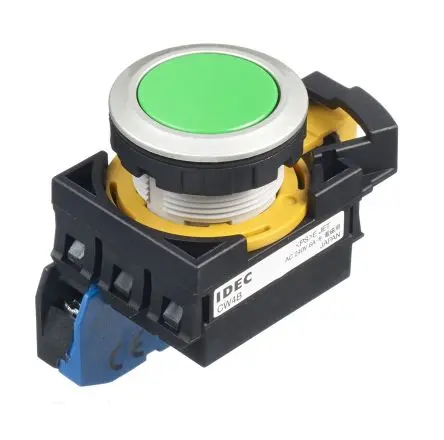 Produktfoto 1 von Idec CW Druckschalter Grün Beleuchtet wartungsfrei Panel Ø 22 mm, SPST / 10A, IP65