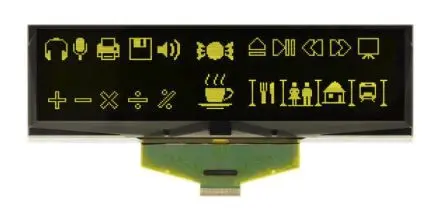 Produktfoto 1 von Display Visions 139.7 mm Gelb OLED-Display 256 x 64 Pixel, 137.65 x 35.89 mm Passiv-Matrix COB SPI