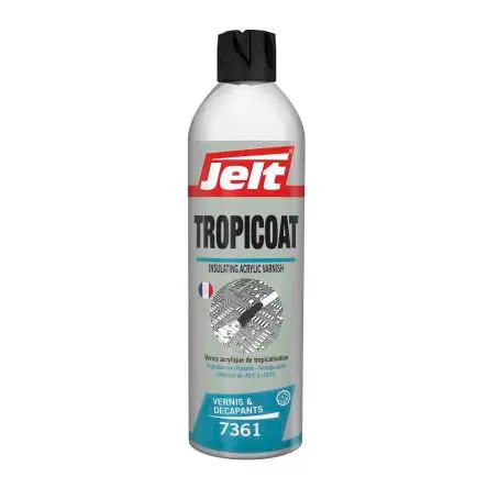 Produktfoto 1 von Jelt Tropicoat PVC-Beschichtung 140 °C-max. Acrylat Leiterplatte farblos, Zerstäuber 100kV/mm 650 ml
