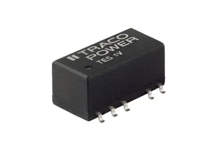Produktfoto 1 von TRACOPOWER TES 1V DC/DC Konverter, 12V dc OUT 42 mA Oberfläche 5.5V dc 3 kV dc 1 W -40 °C 90 °C