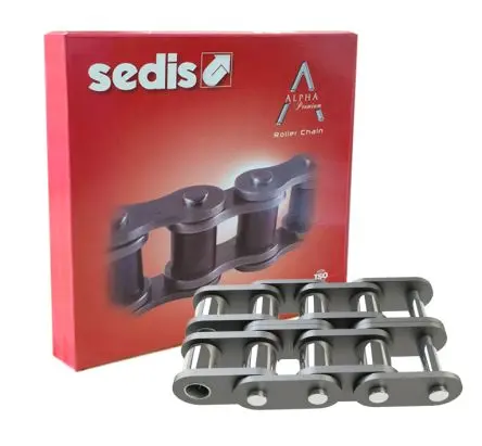 Produktfoto 1 von Sedis Alpha Premium 06B-2 Carbonstahl 2 Rollenkette ISO 606 (DIN 8187), Teilung 9.53 mm, Länge 5 m, Länge 23.8 mm
