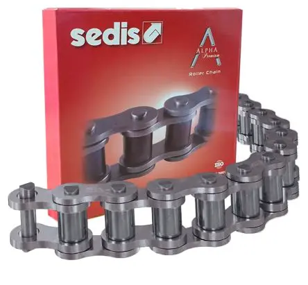 Produktfoto 1 von Sedis Alpha Premium 08B-1 Carbonstahl 1 Rollenkette ISO 606 (DIN 8187), Teilung 12.7 mm, Länge 5 m, Länge 16.6 mm