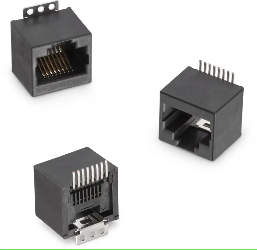Produktfoto 1 von Wurth Elektronik 634108 Buchse Cat3 RJ45-Steckverbinder, 1-Port 4-polig Ungeschirmt SMD Vertikal