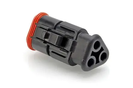 Produktfoto 1 von Amphenol Industrial 06 Kfz-Steckverbinder, Kabel, Kfz-Steckverbinder, Crimpbefestigung, Stecker, 3-polig, Schwarz /