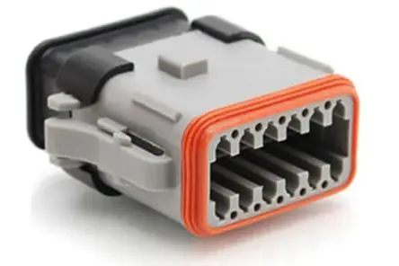 Produktfoto 1 von Amphenol Industrial 06 Kfz-Steckverbinder, Kabel, Kfz-Steckverbinder, Crimpbefestigung, Stecker, 12-polig, Grau /