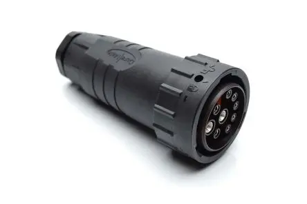 Produktfoto 1 von Amphenol Industrial Duramate AHDP 48.4 mm Standard Rundsteckverbinder Buchse 9-polig Buchse 25A, 5 A, 70 A Kabel IP67,