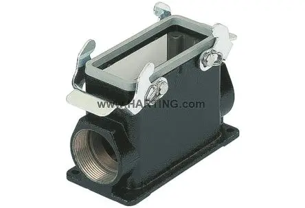 Produktfoto 1 von HARTING 1937 Gehäuse für robusten Stromversorgungsstecker 2 Hebel 2, Oberfläche 10B Gehäuse, IP65