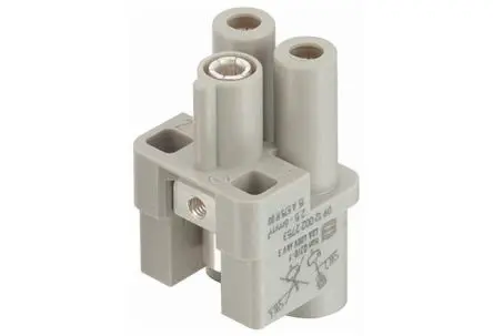 Produktfoto 1 von HARTING 0912 Industrie-Steckverbinder Kontakteinsatz Buchse, 2-polig 40A, Kabel, Steckverbindereinsatz
