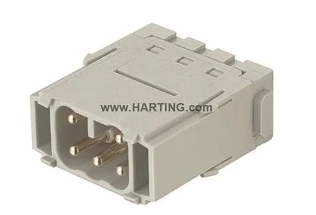 Produktfoto 1 von HARTING 0914 Modul für robusten Stromversorgungsstecker Stecker, 5-polig 16A, Kabel, ES-Modul