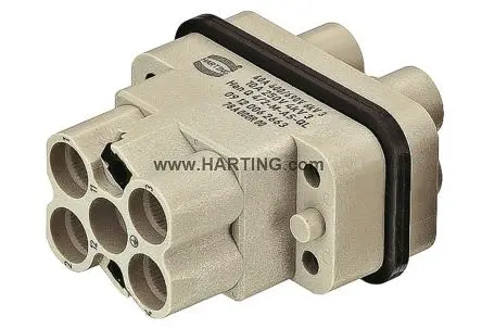 Produktfoto 1 von HARTING 0912 Industrie-Steckverbinder Kontakteinsatz Stecker, 6-polig 40A, Kabel, Steckverbindereinsatz