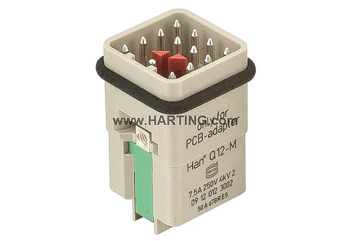 Produktfoto 1 von HARTING Han Q Industrie-Steckverbinder Kontakteinsatz, 12-polig 7.5A Stecker, Löten