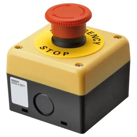 Produktfoto 1 von Omron A22NE-P Not-Aus-Drucktaster, SMD, Ø 22 mm, 2 Öffner, Rot IP65, 71.5mm, x 71.5 mm, Drehfreigabe