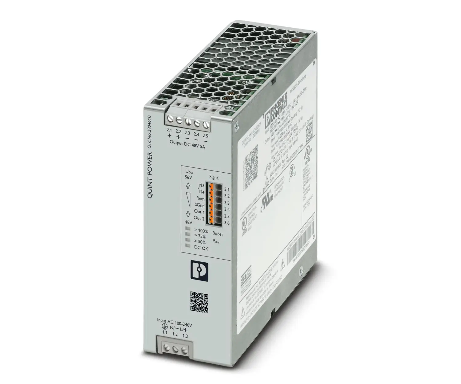 Produktfoto 1 von Phoenix Contact QUINT4-PS/1AC/48DC/5 DIN-Schienen Netzteil Getaktet 48V dc / 5A 240W 100 → 240 V ac / 110
