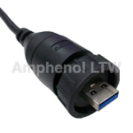 Amphenol Industrial, Gerade UA USB-Steckverbinder Stecker USB Typ A 1, Kabel USB 2.0 IP67