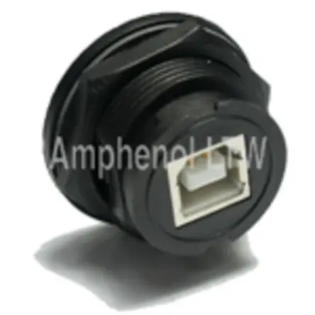 Produktfoto 1 von Amphenol Industrial, Gerade UB USB-Steckverbinder Buchse USB-Typ B 1, Panel USB 2.0 IP67