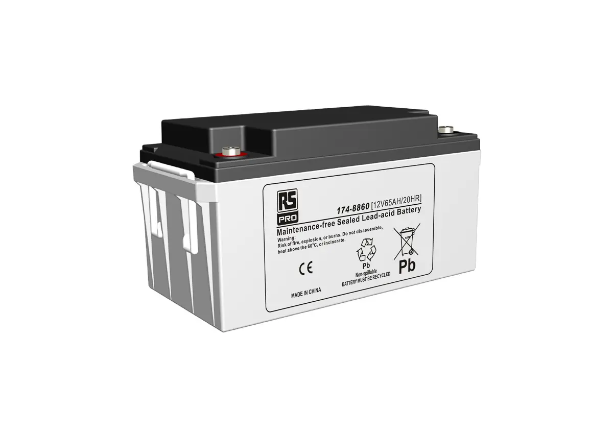Produktfoto 1 von RS PRO RS PRO Abgedichteter Bleiakku, 12V / 65Ah, T6-Anschluss, 348 x 167 x 178mm