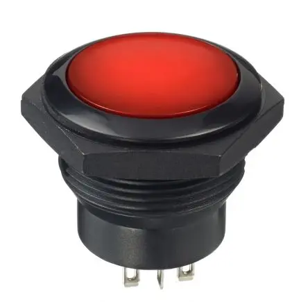 Produktfoto 1 von APEM FP Druckschalter Rot Beleuchtet Tastend Panel Ø 30.5 mm, 2-poliger Umschalter / 200mA 12 V dc
