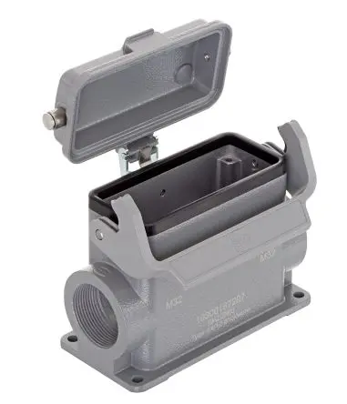 Produktfoto 1 von HARTING Han B Gehäuse für robusten Stromversorgungsstecker 1 Hebel 1, Oberfläche 16B Haube, IP65