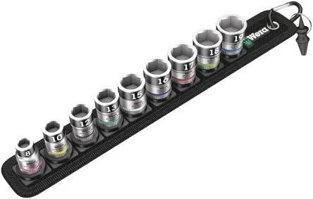 Produktfoto 1 von Wera Steckschlüsselsatz 3/8 in Vierkant Zyklop 1/4 in 10-teilig