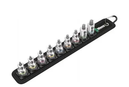 Produktfoto 1 von Wera 3/8 in Vierkant Bit TX10, TX15, TX20, TX25, TX27, TX30, TX40, TX45, TX50 9-teilig