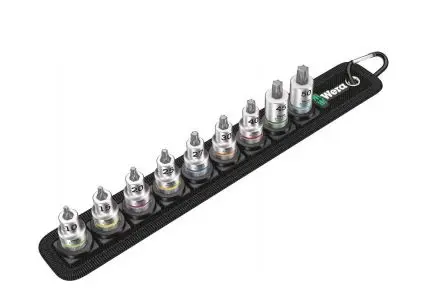 Produktfoto 1 von Wera Steckschlüsselsatz 3/8 in Vierkant Bit TX10, TX15, TX20, TX25, TX27, TX30, TX40, TX45, TX50 9-teilig