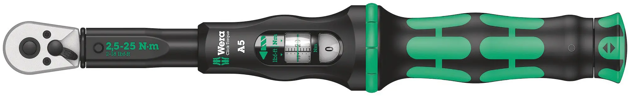 Wera Click-Torque A 6 1/4 in Klick-Drehmomentschlüssel Sechskant 2.5 To 25 Nm, Länge 290 mm, ±4 %