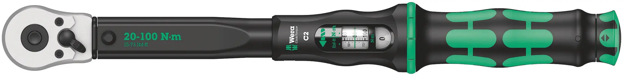Produktfoto 1 von Wera Click-Torque C 2 1/2 in Klick-Drehmomentschlüssel Vierkant 20 To 100 Nm, Länge 405 mm, ±3 %
