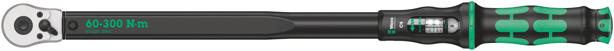 Produktfoto 1 von Wera Click-Torque C 4 1/2 in Klick-Drehmomentschlüssel Vierkant 60 to 300 Nm, Länge 595 mm, ±3 %