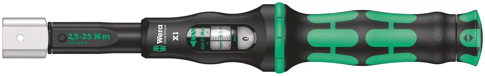 Produktfoto 1 von Wera Click-Torque X 1 9 x 12 mm Klick-Drehmomentschlüssel Vierkant 2.5 To 25 Nm, Länge 292 mm, ±4 %