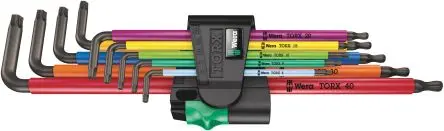 Produktfoto 1 von Wera TORX®-Schlüsselsatz L Lang Thermoplast 9, T8 → T40