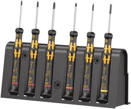 Produktfoto 1 von Wera Schraubendrehersatz Präzision, 9-teilig Microstix, Phillips, Geschlitzt, Torx Plus ESD-Sicherheit