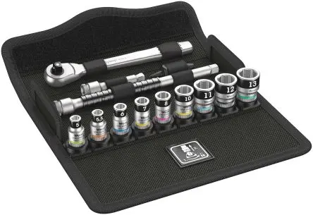 Produktfoto 1 von Wera Steckschlüsselsatz 1/4 in Vierkant Sechskant Metall 5 mm, 5.5 mm, 6 mm, 7 mm, 8 mm, 10 mm, 11 mm, 12 mm, 13 mm