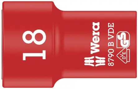 Produktfoto 1 von Wera 3/8 in 6-Kant Buchse SW 18 mm Sechskant VDE 1000V zugelassen x 46mm