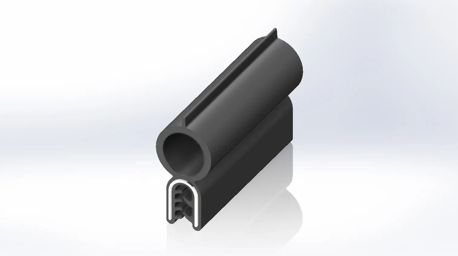 Produktfoto 1 von RS PRO Kantenschutz, Kantenschutz, Ethylen-Propylen-Dien-Monomer, Schwarz, B. 16 mm, H. 32.5 mm, L. 20 m
