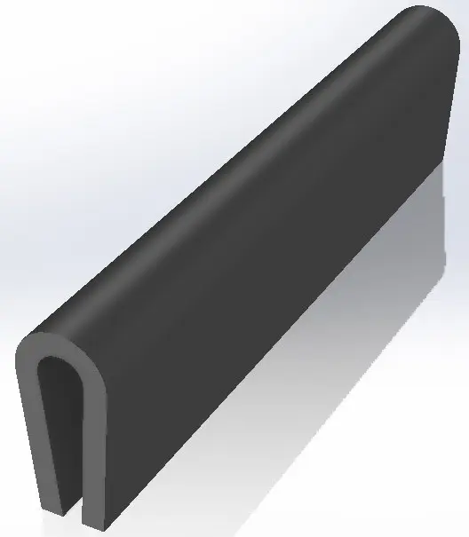 Produktfoto 1 von RS PRO Kantenschutz, Kantenschutz, Ethylen-Propylen-Dien-Monomer, Schwarz, B. 6 mm, H. 13 mm, L. 20 m