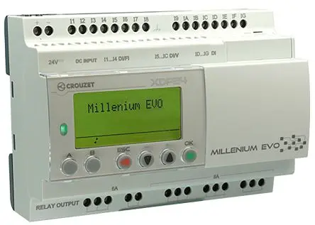 Produktfoto 1 von Crouzet Millenium Evo SPS CPU, 16 (Digital) Eing. Relais Ausg.Typ Digital Eing.Typ für PLC 24 V dc