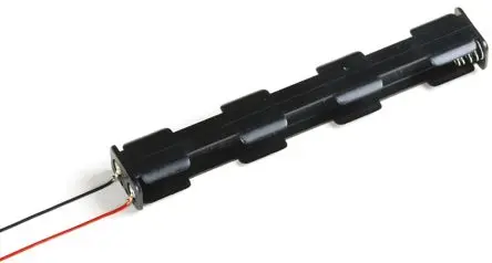 Produktfoto 1 von Takachi Electric Industrial Batteriehalter zur Anschlusskabel Knopf und Blattfeder für 6 x AA Batterien