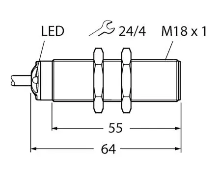 Produktfoto 1 von Turck RU50U M18 Ultraschall-Näherungssensor, Gewinderohr 50 cm / 150mA PnP, IP67 30 V dc