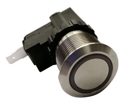 Produktfoto 1 von RS PRO Druckschalter Rastend Panel Ø 19.1 mm, SPST / 26A 12 V dc 250 V ac, IP67
