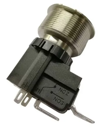Produktfoto 1 von RS PRO MW25 Druckschalter Weiß Beleuchtet Rastend Panel Ø 25.2 mm, SPST / 26A 250 V ac, IP67