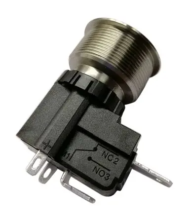 Produktfoto 1 von RS PRO Druckschalter Weiß Beleuchtet Rastend Panel Ø 25.2 mm, SPST / 26A 250 V ac, IP67