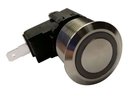 Produktfoto 1 von RS PRO Druckschalter Weiß Beleuchtet Tastend Panel Ø 22.2 mm, SPST / 26A 250 V ac, IP67