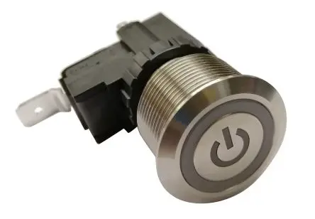 Produktfoto 1 von RS PRO Druckschalter Weiß Beleuchtet Rastend Panel Ø 22.2 mm, SPST / 26A 250 V ac, IP67